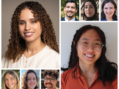Headshots of the two 2024 National Olmsted Scholar winners and six finalists