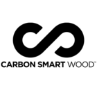 A black infinity symbol is centered above the words 'CARBON SMART WOOD™' in black, capitalized letters. The words 'CARBON' and 'SMART' are in bold.