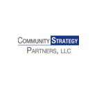 TEXT: "Community Strategy Partners" with line and blue box
